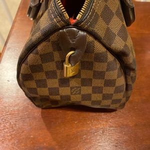 LOUIS VUITTON Damier Ebene Speedy 25 Hand Bag